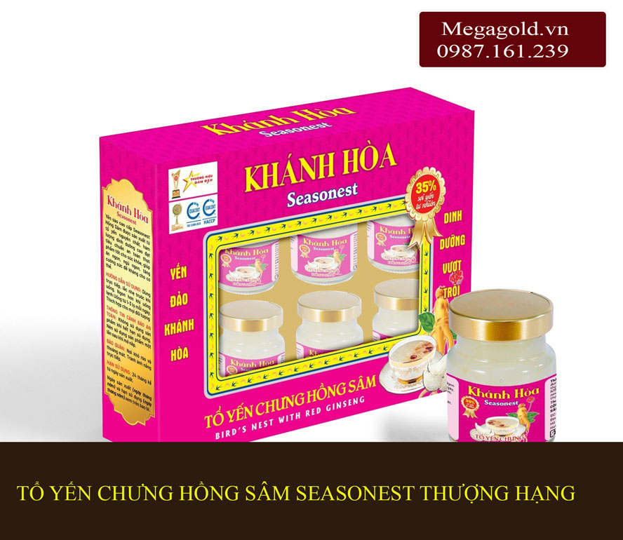 Tổ yến chưng hồng sâm SEASONEST thượng hạng, thơm ngon, bổ dưỡng